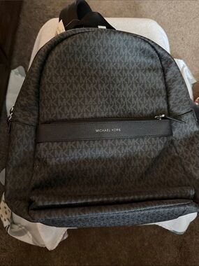 Michael Kors Black MK Logo Backpack